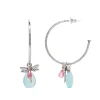 Silver Dragonfly Hoop Earrings