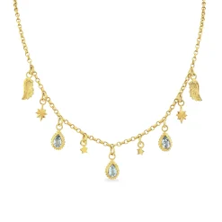 Sky Blue Topaz Celestial Gem Necklace