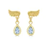 Sky Blue Topaz Venetian Wing Earrings