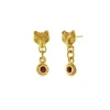 Spirit Wolf Ruby Drop Earrings