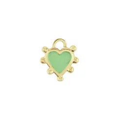 Spring Green Boho Heart Charm