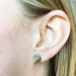 Tiny Algerian Loveknot Diamond Stud Earrings