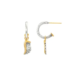 Tiny Hoop & Venetian Wing Drop Earrings | Sophie Harley London