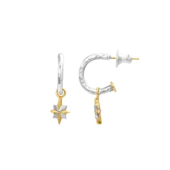 Tiny Hoops With North Star Drops | Sophie Harley London
