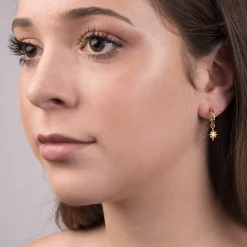 Tiny Hoops With North Star Drops | Sophie Harley London