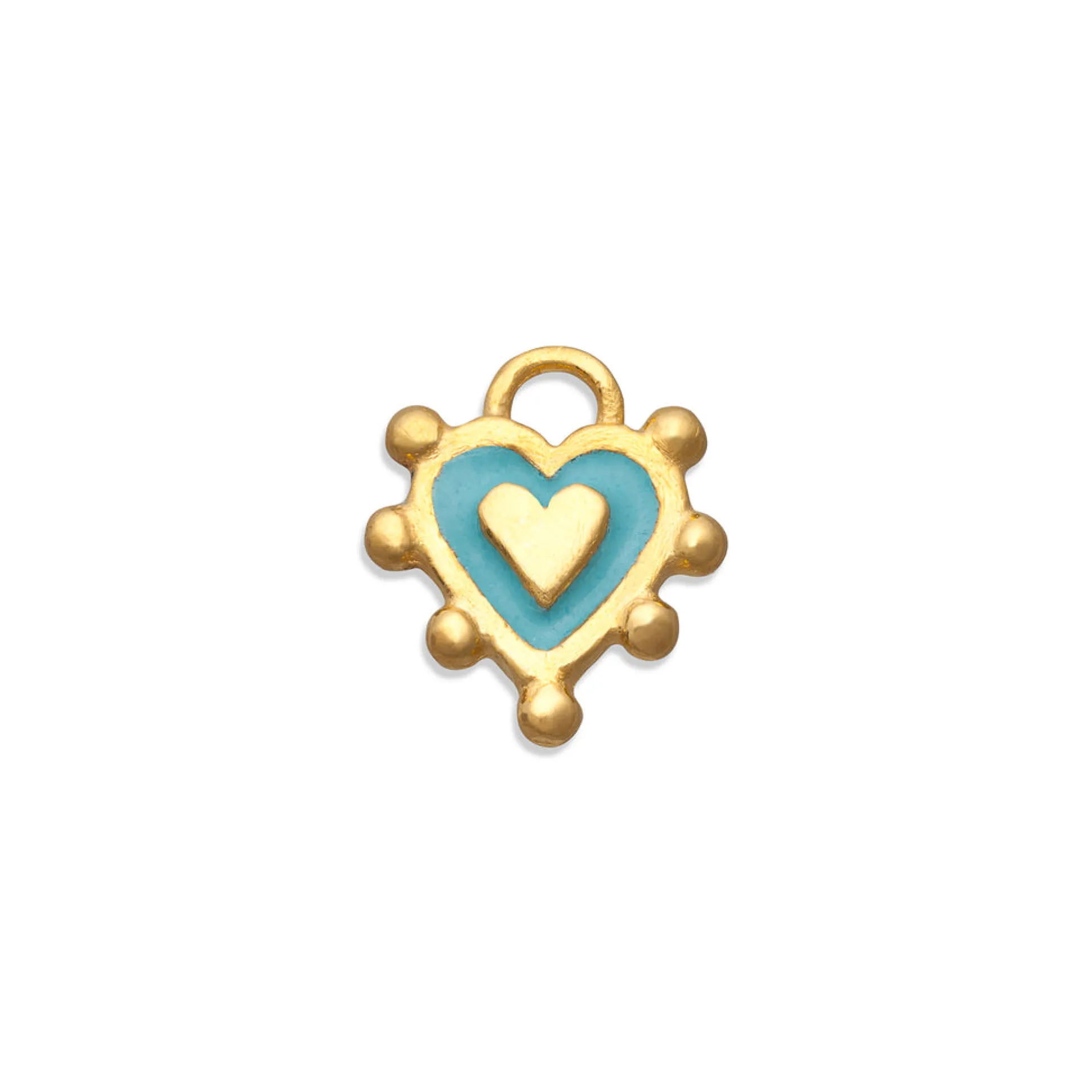Turquoise Sacred Heart Charm