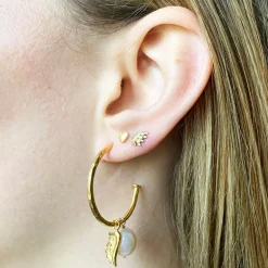 Venetian Pearl Hoop Earrings