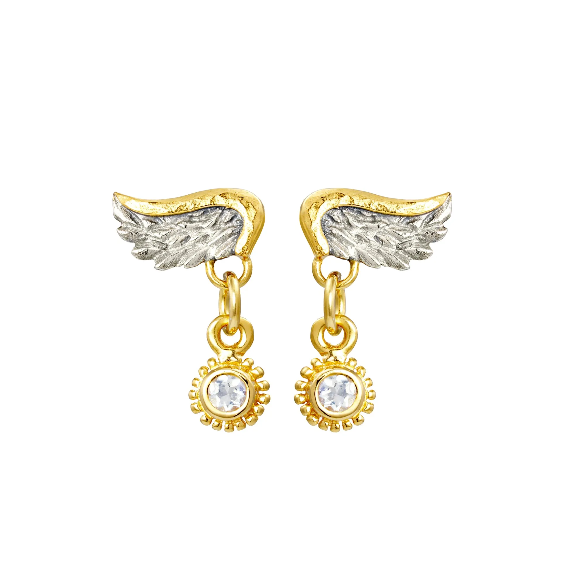 Venetian Wing & Gem Drop Earrings
