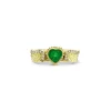 Venetian Wing Emerald Heart Ring