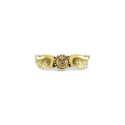 Venetian Wing Silver and 18ct Diamond Ring