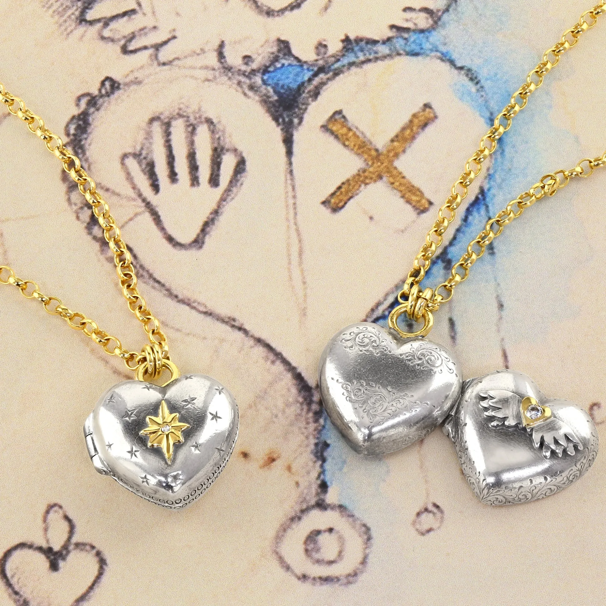 Winged Heart Diamond Love Locket