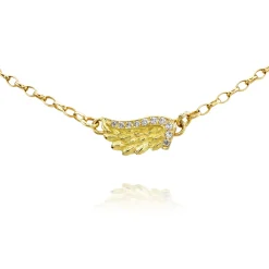 Yellow Gold Diamond Venetian Wing Necklace