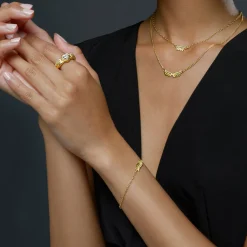 Yellow Gold Venetian Wing Bracelet